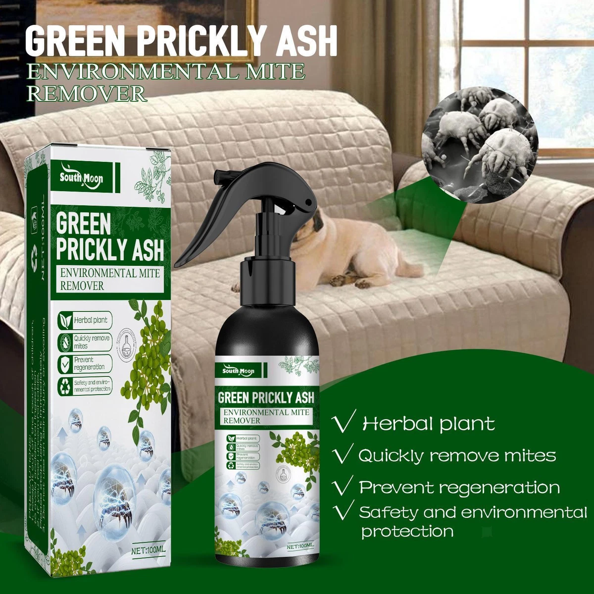 Mite Spray Natural Friendly to Stain Free for Furniture Mattresses