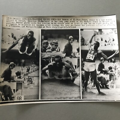 OLYMPISCHE SPIELE MEXIKO 1968 - BOB BEAMON - PRESSEFOTO 18x24cm