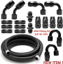 6an 38id Hose Tube Nylon Braided Stainless Steel Fuel Line Fitting 16ft 6an 38id Hose Tube Nylon Braided Stainless Steel Fuel Line Fitting 16ft