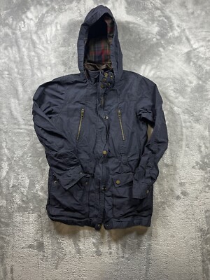 Vintage Orvis River Road Waxed Cotton Leather Collar Jacket Women’s Size XS 