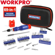 WORKPRO 69PIECE Precision Screwdriver Kit Quick Load Screwdriver Bits Holder NEW