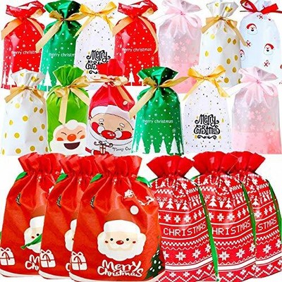 xmas drawstring bolsas