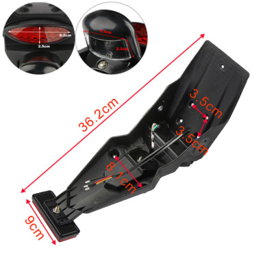 Universal Motorcycle Rear Fender Mudguard LED Brake Tail Light for