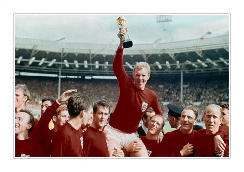 ENGLAND WM 1966 - GERAHMTES STREET ART POSTER BILD DRUCK - BLAU - Bild 7 von 10