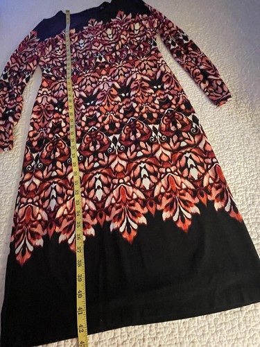 Liz Claiborne black red flame knit long sleeve dress size 12 new with tags - Picture 14 of 20