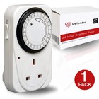 Defender 24 Hour Segment Timer Switch - Energy Saver Plug Standard Size - Hour