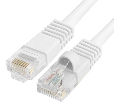 10ft White Cat5e Ethernet Cable 350 MHz UTP Cat 5e Patch Cord 1Gbps RJ45