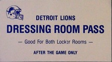 Boleto de vestidor Detroit Lions pase bueno ambos vestuarios después del juego