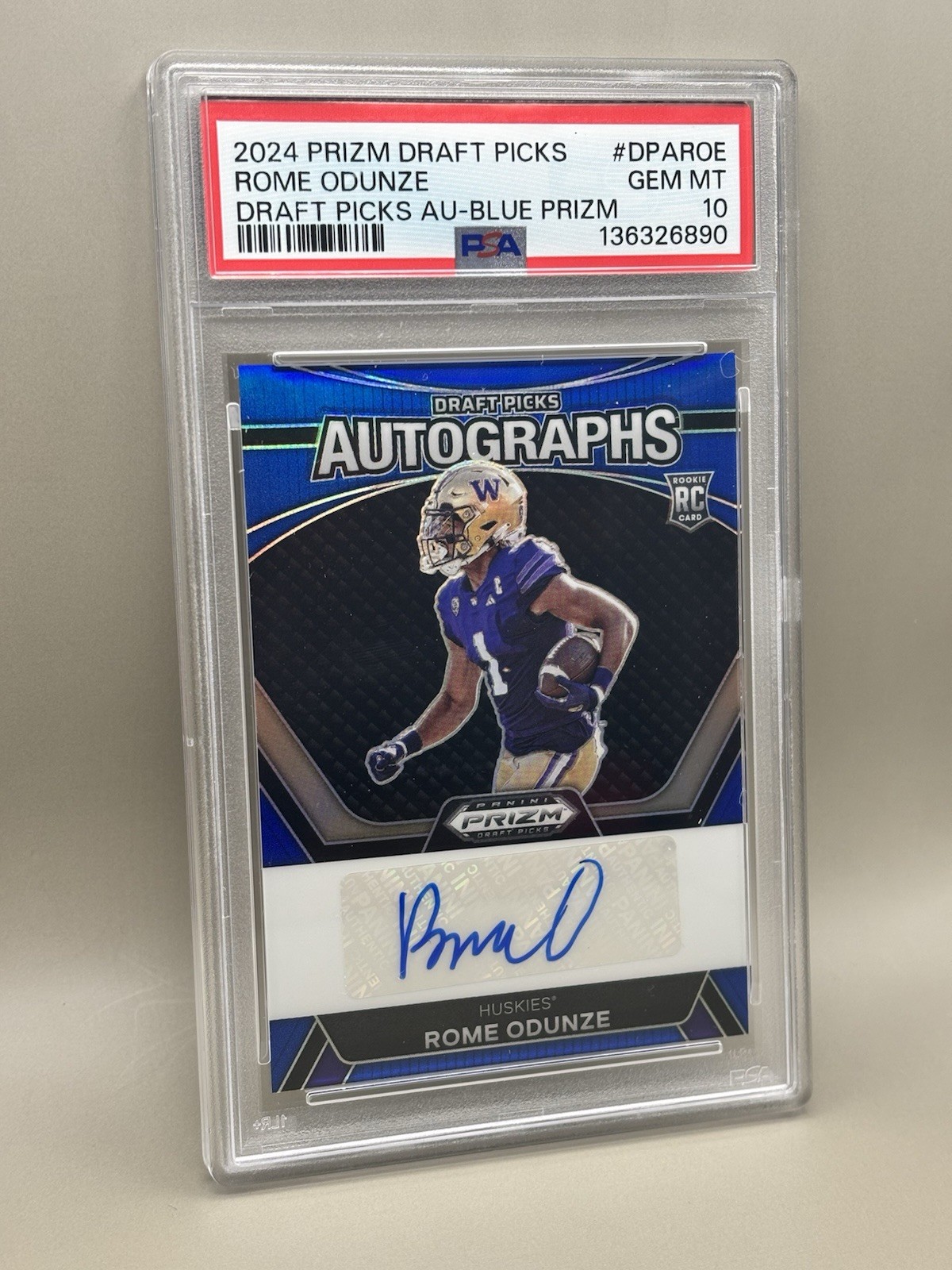 Rome Odunze Panini Prizm Draft Picks Draft Picks Autographs #DPAROE Blue