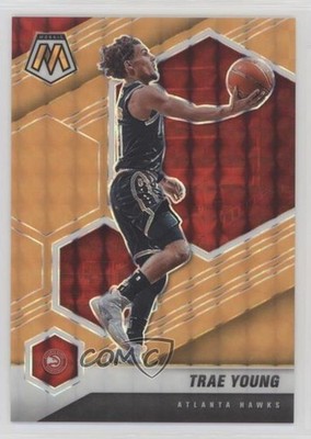 2020-21 Panini Mosaic Fluorescent Orange Mosaic Prizm 4/25 Trae Young #18 09br