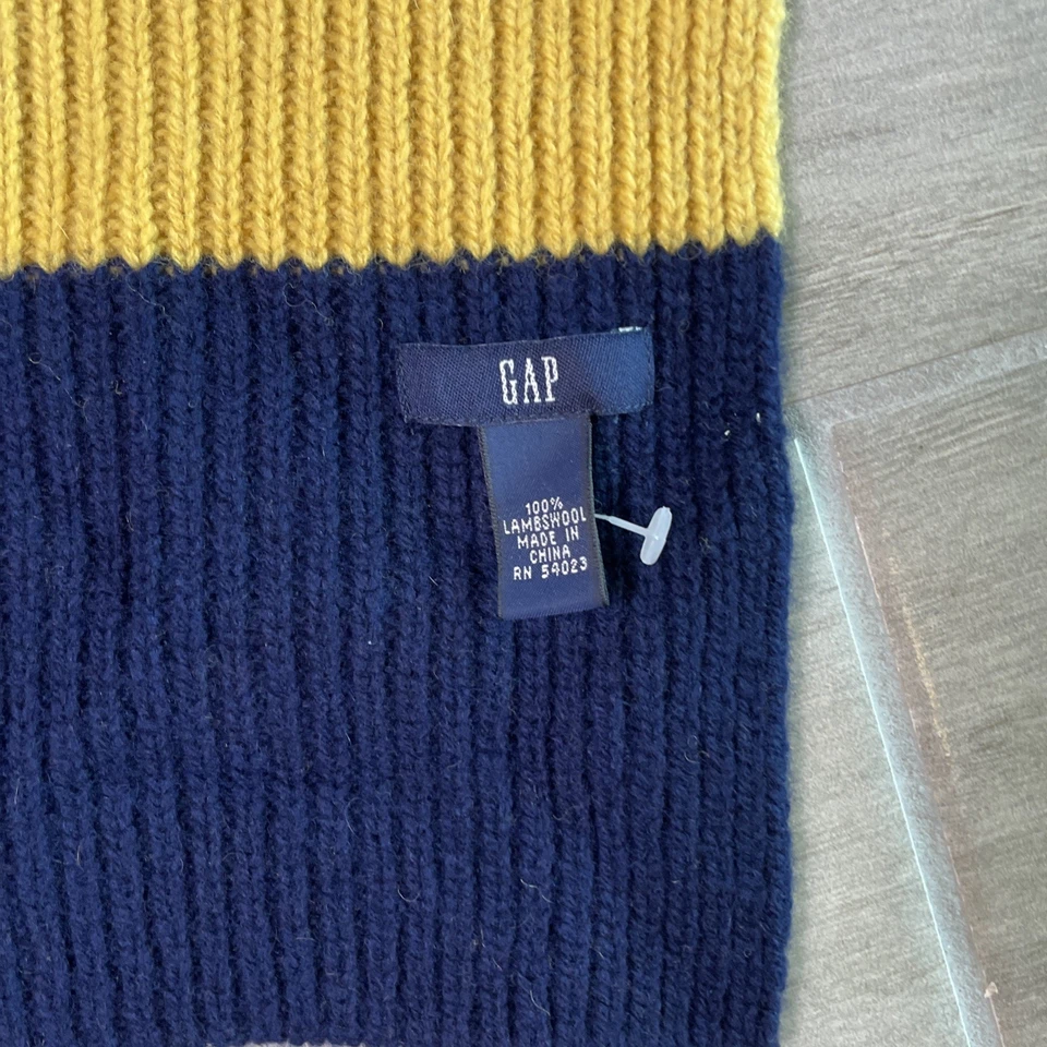 GAP | Аксессуары | Шерсть ягненка Gap ангорская синяя желтая. Раздетые | Мужские новый с Ярлыками - Изображение 3 из 4