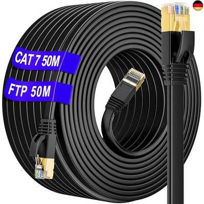 LAN Kabel 50 meter Cat 7 Outdoor & Indoor, Netzwerkkabel 50m S/FTP