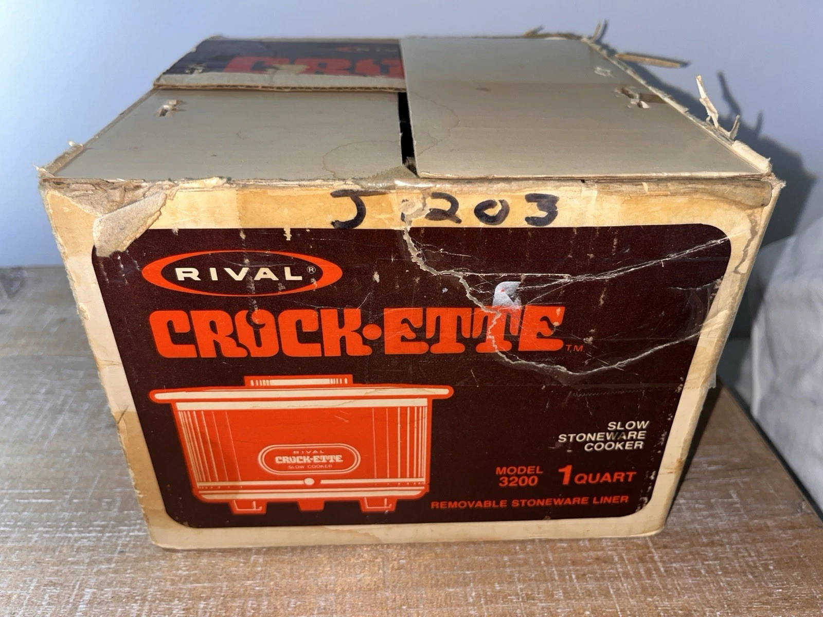 Vintage Rival Crock-Ette Slow Cooker Model 3200 1 QT Brown Stoneware Box Tested