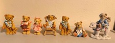 Cherished Teddies Resin Bear Figurines Lot of 7: Dina Barbara Eric Arthur