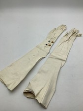 Antique opera-length leather gloves, dating from Late 1800s/Early 1900s