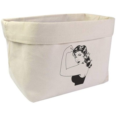 Große Canvas-Organizer/Aufbewahrungstasche ''Frau beugt Muskeln'' (OR00042688)