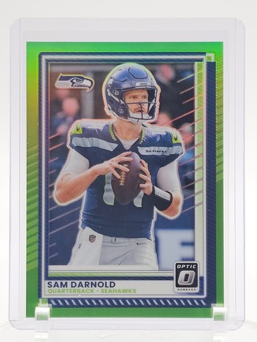 SAM DARNOLD 2025 DONRUSS OPTIC FOOTBALL LIME GREEN PRIZM /50 #186 SEAHAWKS Q7244