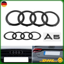 3pc für Audi A5 273+193mm Emblem Vorne Hintehn Kühlergrill Heckklappe Glänzend