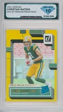 2022 Donruss CHRISTIAN WATSON #319 Rc Premium Press Proof Gold💎DSG 10 Gem Mint