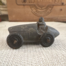 Vintage Cast Iron Toy Race Car with Driver Figure for Boys Girls Ages 4-11