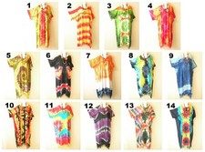 KG27 Tie Dye Women Plus Kaftan Kimono Abaya Fringes Hippie Maxi Dress up to 5X