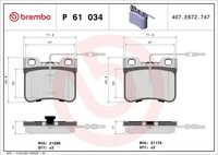 Brembo Bremsbelagsatz, Scheibenbremse P 61 034 FüR CitroËN Peugeot