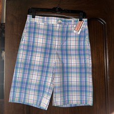 Vineyard Vines Breaker Boys Shorts Size 14 blue, and pink multicolor plaid. NWT.