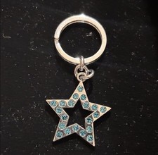 COACH Vintage Star Keychain Fob PurseCharm with Blue Swarovski Crystals