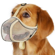 Mayerzon Dog Muzzle to Prevent Biting S- Snout Cir 8.5"-9.5" , Khaki