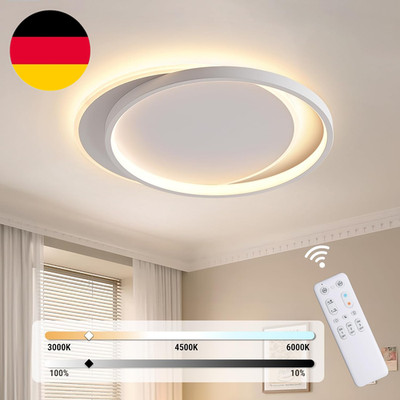 FANLG LED Deckenleuchte Dimmbar 3000K-6000K, Modern Deckenlampe Schlafzimmer Lam