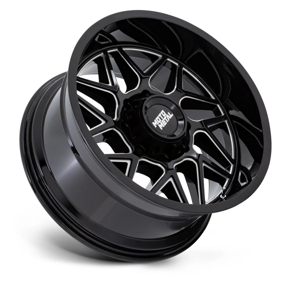 Rueda 20" Moto Metal MO812 Turbina Negra Fresada 20x9 6x135 20mm Para Ford Lincoln Foto 3 de 4