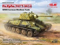 ICM 35370 1/35 Pz.Kpfw.747 T-34 (R) Wwii Deutscher Mittlerer Panzer Bausatz