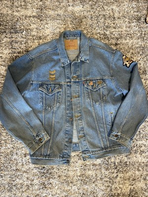Vintage 80's Levis Jean Jacket Mens Large Blue Trucker Type III USA  70507 0389