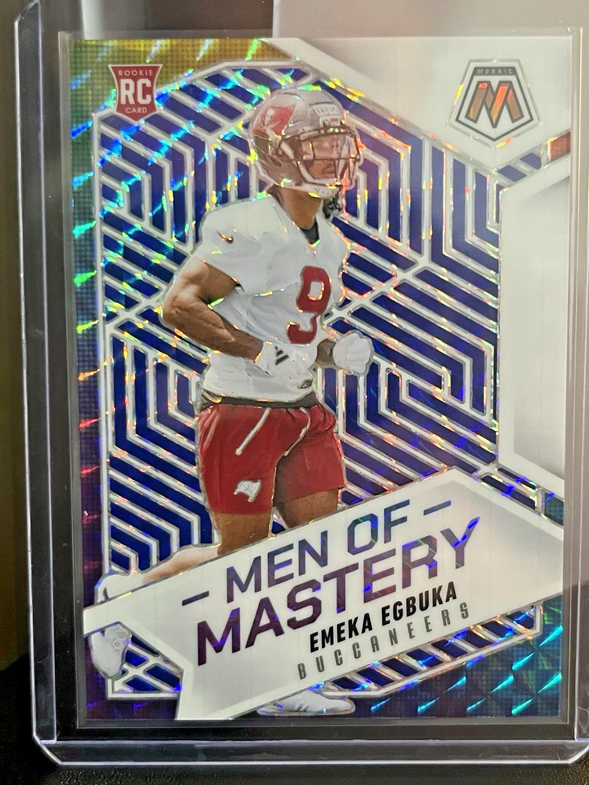 2025 Panini Mosaic Emeka Egbuka - Men of Mastery Blue /99 - Bucs (RC)