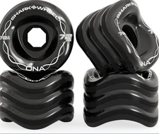 Shark Wheels Longboard New DNA Tech 72mm 78a Color BLACK Free Bearings A-7
