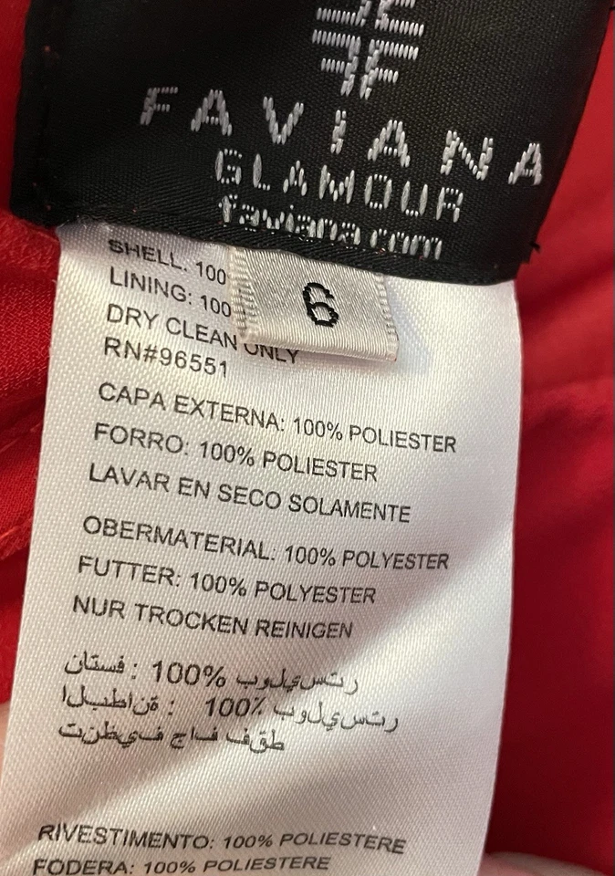 Vestido rojo formal Faviana talla 6 Foto 4 de 4