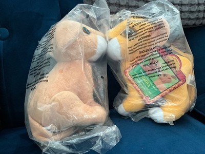 Mattel 1993 Simba and Nala magnetic kissing plush pair Disney Lion King rare