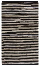 Rag Rug Collection Accent Rug - 2'6" x 4', Black & Multi, Handmade Boho Strip...
