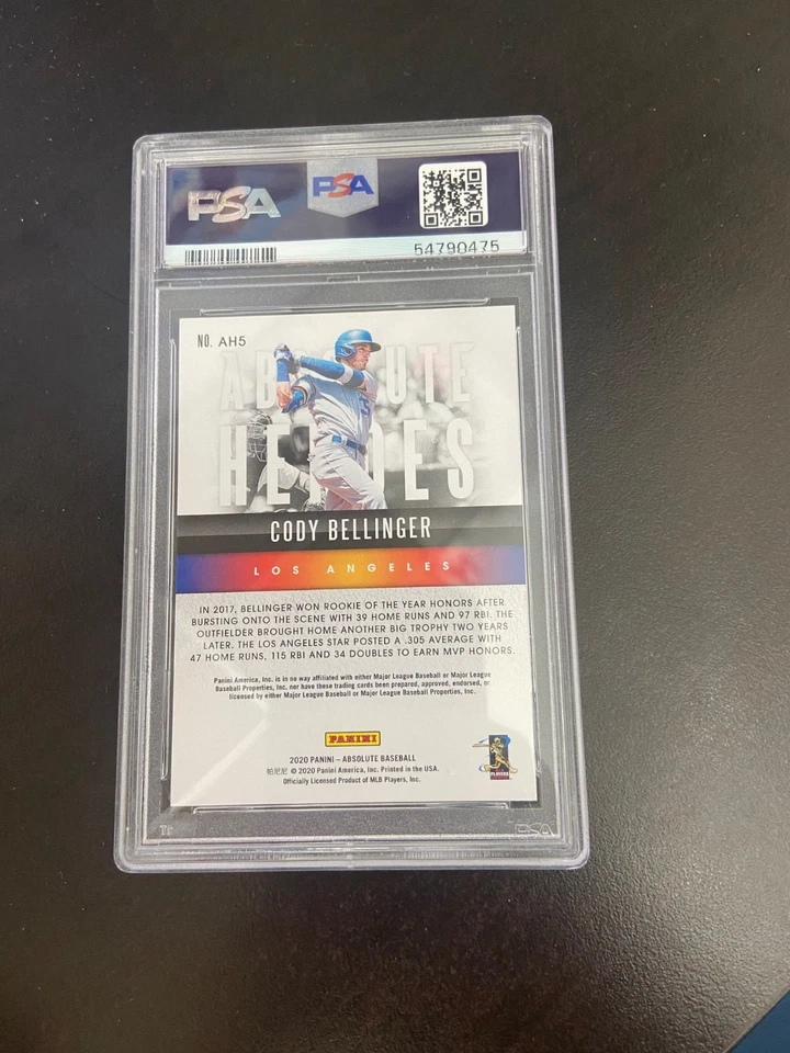 2020 Panini Cody Bellinger Absolute Heroes Purple Spectrum /25 Graded PSA 10 - Image 2 of 2