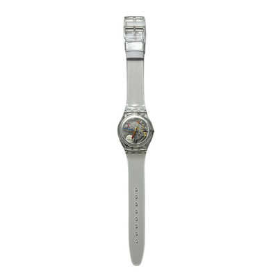 Swatch Unisex Clearly Gent Adjustable Analog Quartz Transparent Watch, 34mm