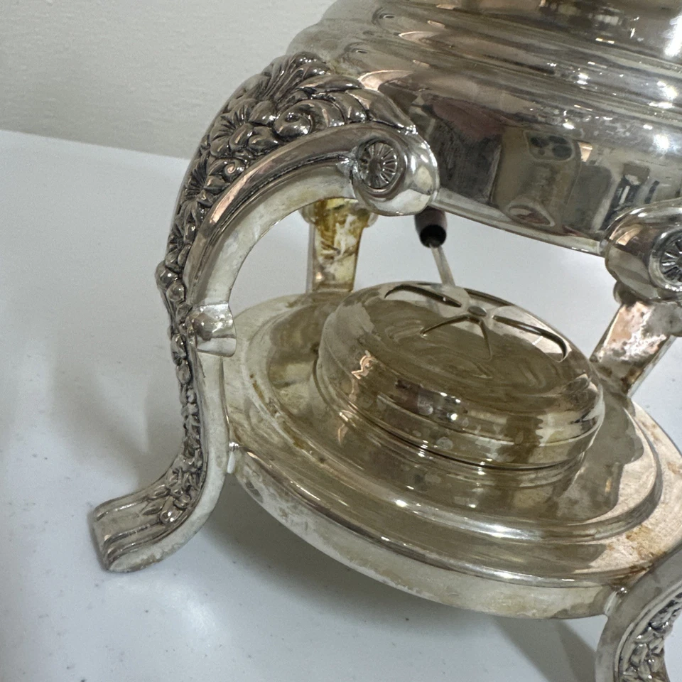 Reed & Barton Sheffield Silverplate Samovar Coffee Urn 3 qt Capacity 18” tall - Image 4 of 4