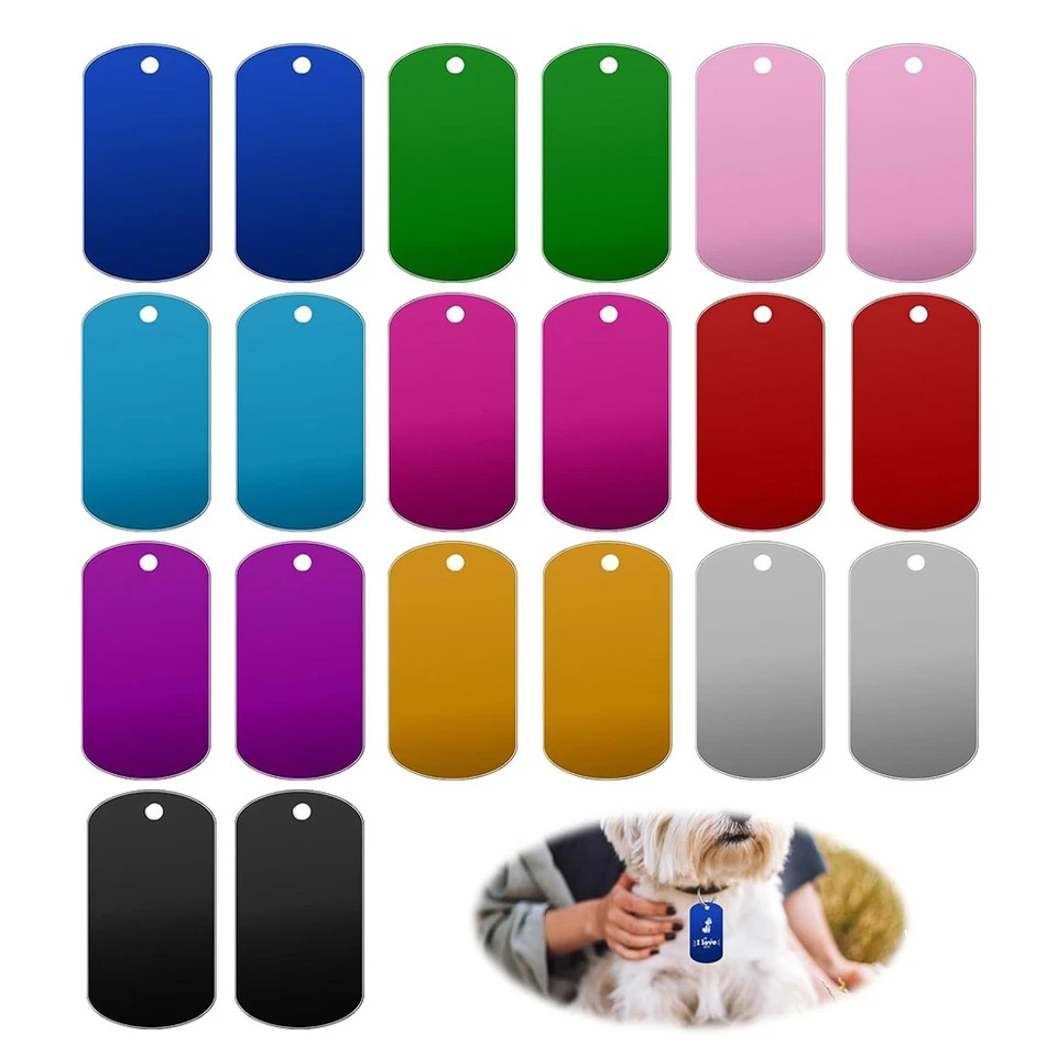 20 Stück Blanke Aluminiumanhänger zum Prägen, Mehrfarbige Metallanhänger zu5232