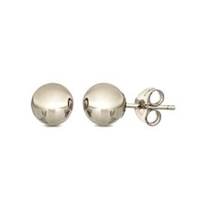 Sterling Silver Ball Stud Earrings, Butterfly Back, 3mm-12mm, Silver, 4 