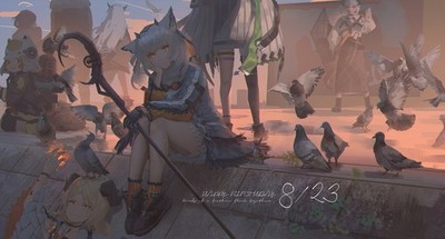 Anime Art Portrait 2D Arknights Ptilopsis Saria 11x17 Poster