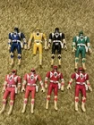 Vintage Bandai 1993 Mighty Morphin Power Rangers Flip Head Figures Lot of 8 Used