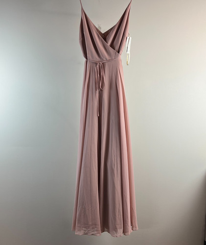 Jenny Yoo Collection Wrap Dress Gown Womens 12 Luxe Chiffon Bridesmaid James New