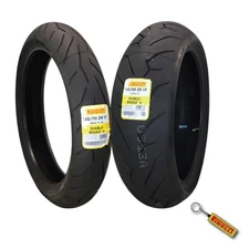 Pirelli Diablo Rosso II Tire Set w/ Keychain: 120/70ZR17 Front & 190/50ZR17 Rear
