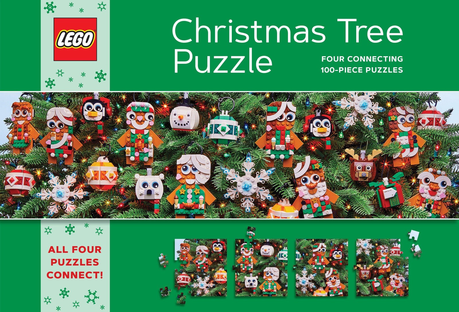 LEGO Christmas Tree Puzzle: Four Connecting 100-Piece Puzzles - Bild 2