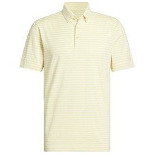 New Adidas Golf Ultimate365 Yellow/Vanilla Stiped Polo Men's Medium JF9000