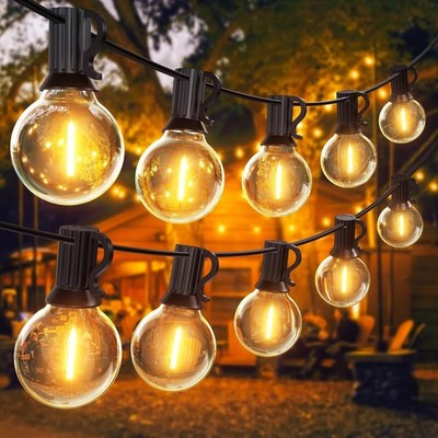 Fairy Lights 50 2 LED Bulbs Warm White 30m Outdoor Garden Party